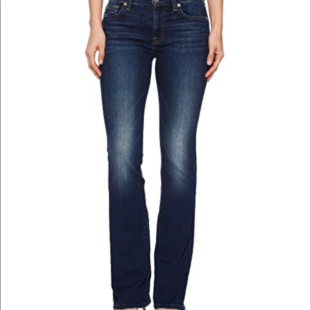7 For All Mankind Women’s boot cut jeans five pockets zipper front size 28